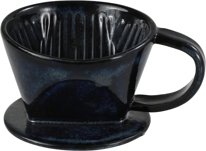 Asayu Japan Ceramic Coffee Pour Over Maker Dark Navy Blue Made in Japan - Walmart.com